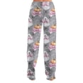 thumbnail image 6 of Watercolor Spiderweb Halloween Pajama Pants for Women, Fuzzy Lounge Bottoms with Pumpkin & Ghost Print, Soft Elastic Waist Flannel Sleep Trousers, 1 Pair Black L, 6 of 6