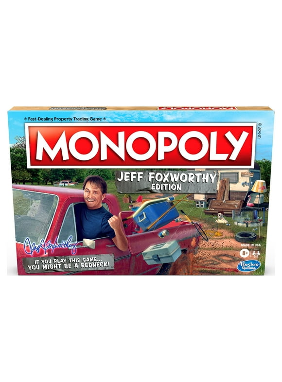Monopoly Jeff Foxworthy Edition Board Game for Kids and Family Ages 8 and Up, 2-6 Players