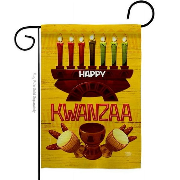 Ornament Collection G190021-BO 13 x 18.5 in. Kwanzaa Party Garden Flag for Black History Double-Sided Decorative Vertical Flags & House Decoration Banner Yard Gift