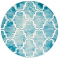 thumbnail image 2 of Safavieh Dip Dye Talbot Distressed Wool Area Rug, Turquoise/Ivory, 7' x 7' Round, 2 of 11