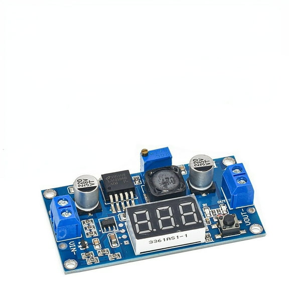 LM2596 LM2596S DC-DC Buck Converter - Voltage Adjustable 4.0-36V to 1.25-32V 3A Power Supply Module with LED Voltmeter Display (Pack of 4)