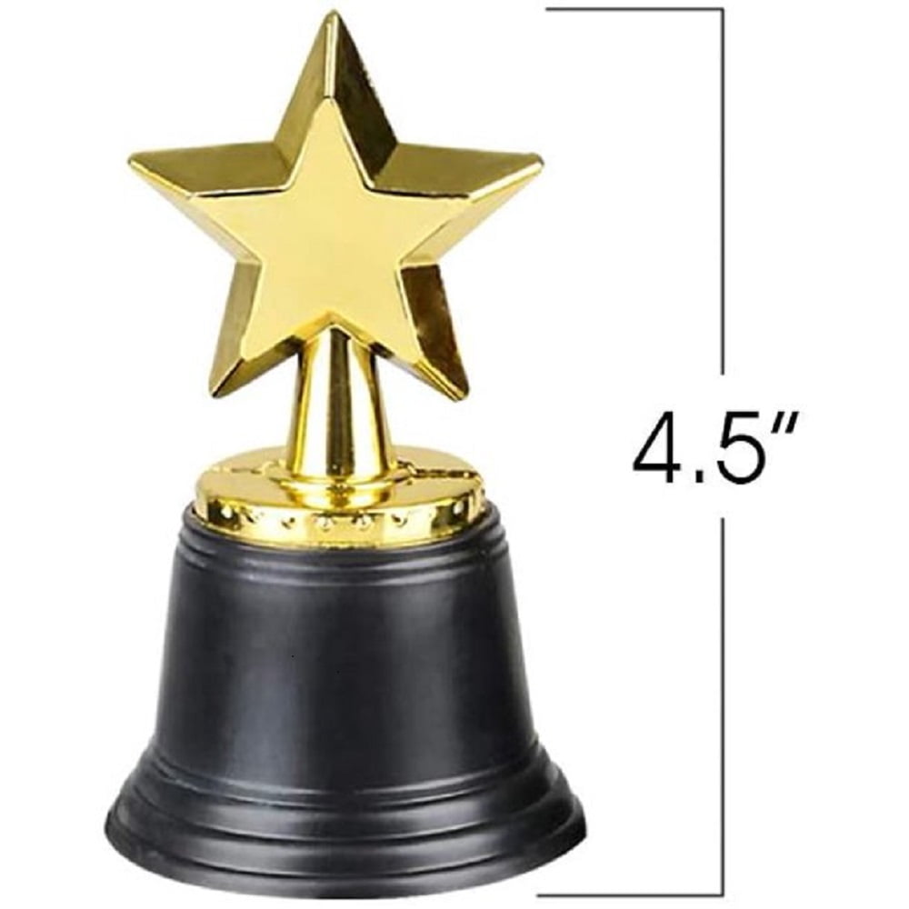 4 Gold Trophy Ceremonies 12-Pack The Dreidel Company Award Trophies Gold for Sports Parties or Events 