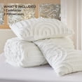 thumbnail image 4 of Juego de edredón Bedsure Boho Tufted Queen White, 3 piezas, 4 of 5