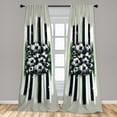 thumbnail image 4 of Ambesonne Soccer Curtains 2 Panel Set, Ball Huddle Grunge Stripes, Pair of - 28" x 95", Dark Grey Green Off White, 4 of 4
