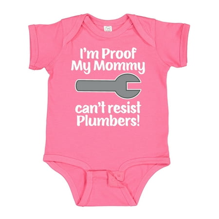 

Inktastic Proof Mommy Cant Resist Plumber Dad Gift Baby Boy or Baby Girl Bodysuit