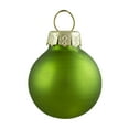 thumbnail image 4 of Northlight 24ct Kiwi Green 2-Finish Glass Ball Christmas Ornaments 1" (25mm), 4 of 4