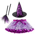 thumbnail image 1 of Conjunto de accesorios de disfraz de bruja para niños y niñas, falda de tutú de malla, sombrero de bruja, escoba para Cosplay, actuación, fiesta de Carnaval, 1 of 4
