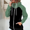 thumbnail image 2 of TJAZFJPA Veste Verte Femme Mode Poche Zippée Veste à Capuche Décontractée Confortable Manches Longues Vintage Veste de Course Vestes pour Femmes, 2 of 6