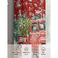 thumbnail image 6 of Christmas Dog Winter Truck Pine Tree Berry Snowing Red Sheer Curtains 63 inches Long, Light Filtering Sheer Window Curtains Rod Pocket Voile Drapes for Bedroom Living Room, 2 Panels 52"W x 63"L, 6 of 7