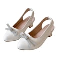 thumbnail image 4 of Splozh Kids Dress Shoes Girls' Low Heels Big Kids' Closed Toe Dress Shoes Party Birthday Performance White,US 11.5, 4 of 5