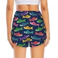 thumbnail image 2 of Lsque Colorful Carp Streamer 1 Printed Women's Running Shorts with Liner Pockets,Elastic Quick Dry Workout Athletic Gym Yoga Shorts,Womens High Waist Shorts-Large, 2 of 9