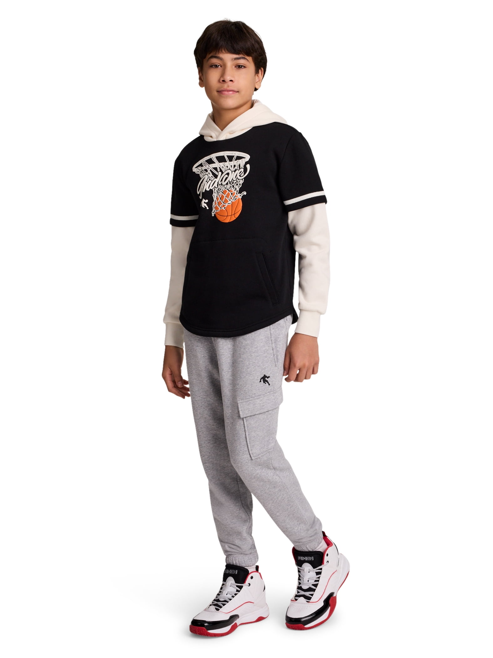 AND1 Boy's Clean Break Fleece Hoodie, Sizes 4-18