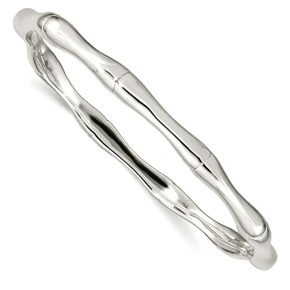 925 Sterling Silver Polished Bangle Bracelet Cuff Bracelet for Women - 9.7 Grams