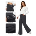 thumbnail image 5 of Sundazz Women's Stretchy Wide Leg Jeans Elastic Waist Knit Denim Pants with Seamed Front, 5 of 7