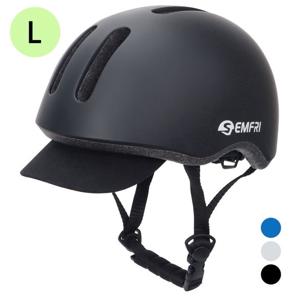 Semfri Adult Bike Helmet Cycling Skateboard Road Helmet Large Size Black