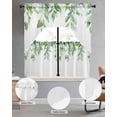 thumbnail image 2 of Spring Green Leaves Swag Kitchen Curtains Sets for Windows 24 Inch Length, Watercolor Eucalyptus&nbsp;Branches Short Window Curtain Panels Swags Valances and Tiers 3 Piece Set for Cafe/Dining Room, 2 of 5