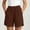 *Brown, variant on Women’s Elastic Waist Shorts with Pockets, Relaxed Fit Summer Lounge Shorts Purple,Women's Plus XXL