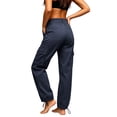 thumbnail image 6 of Levmjia Women's Cargo Pants High Waisted Straight Leg Utility Pants with Multi Pockets Adjustable Drawstring Ankle Cuffs Workwear Trousers for Outdoor, 6 of 6