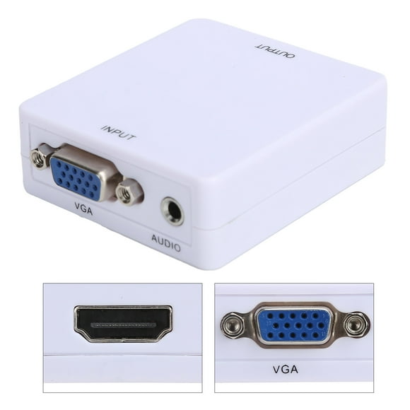 HD Video Adapter, VGA To High Definition Multimedia Interface Converter Monitor 1080P With 3.5mm Audio Port For Computer For Laptop For PC