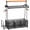 Black, variant on XIMEI Utensil Caddy, Silverware Condiment Cutlery Caddy with Handle & Paper Towel Roll Holders, for Party/Picnic/Camping/Kitchen, Silver