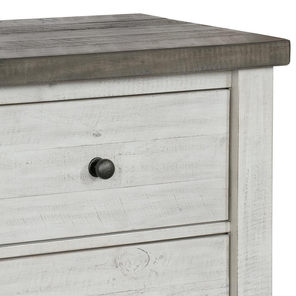 Samuel Lawrence Valley Ridge Distressed 2 Drawer Nightstand in White