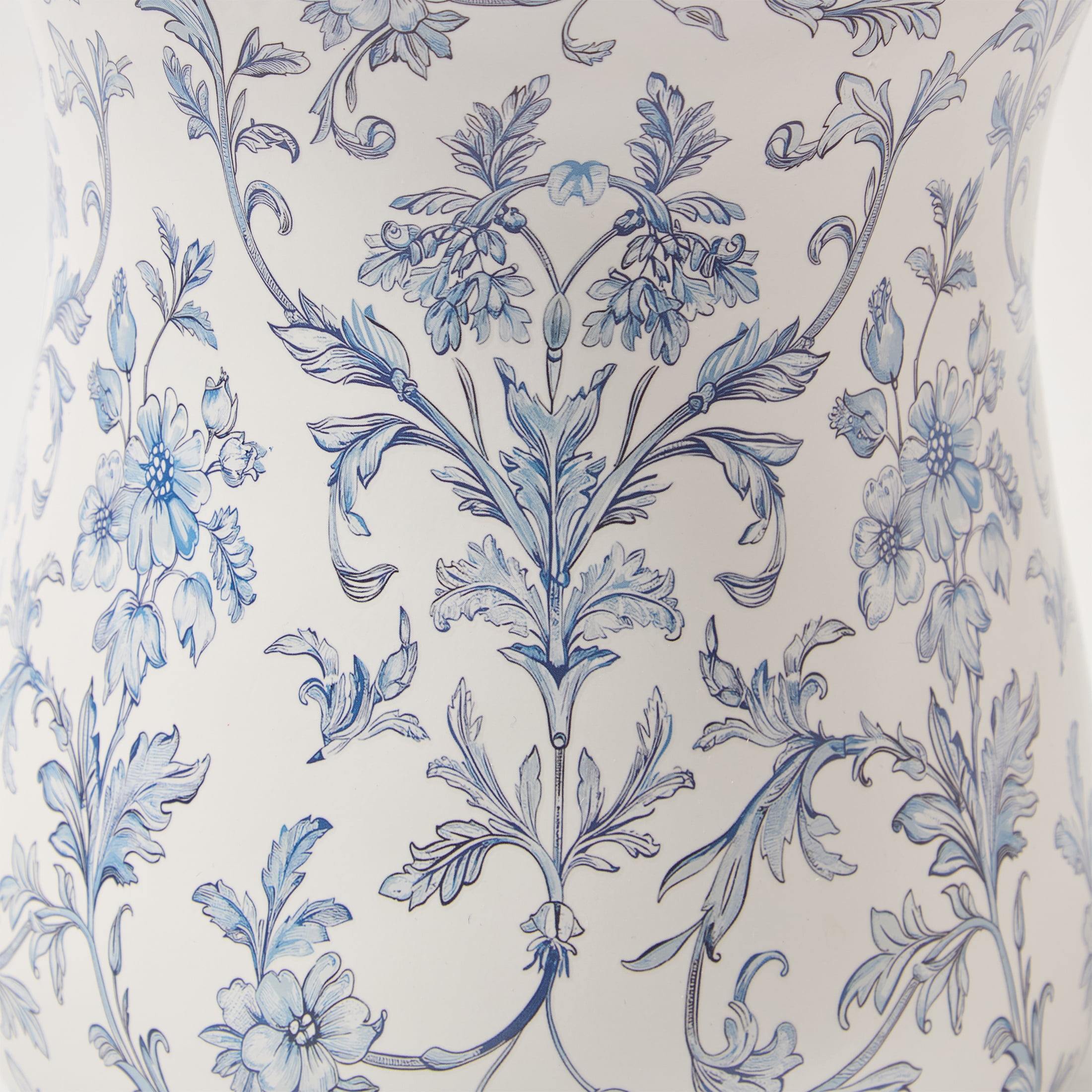 My Texas House 6" White/Blue Floral Scallop Trim Ceramic Vase