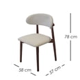 thumbnail image 2 of Ilios Innova | Paquete de 4 Sillas Dinamarca para Comedor, Tapizadas en Lino Español Color Beige con Respaldo Curvo Ergonómico y Estructura de Madera de Caucho Resistente, 2 of 9