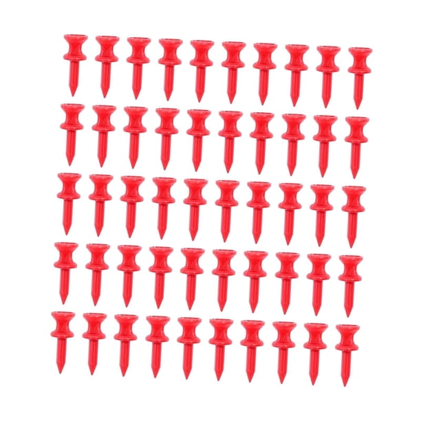 50 tees de golf para practicar, resistentes y ligeros. Rojo 30 mm