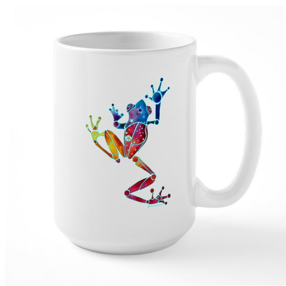 CafePress - Whimsical Colors Tree Frog Large Mug - 15 oz Ceramic Large White Novelty Mug
