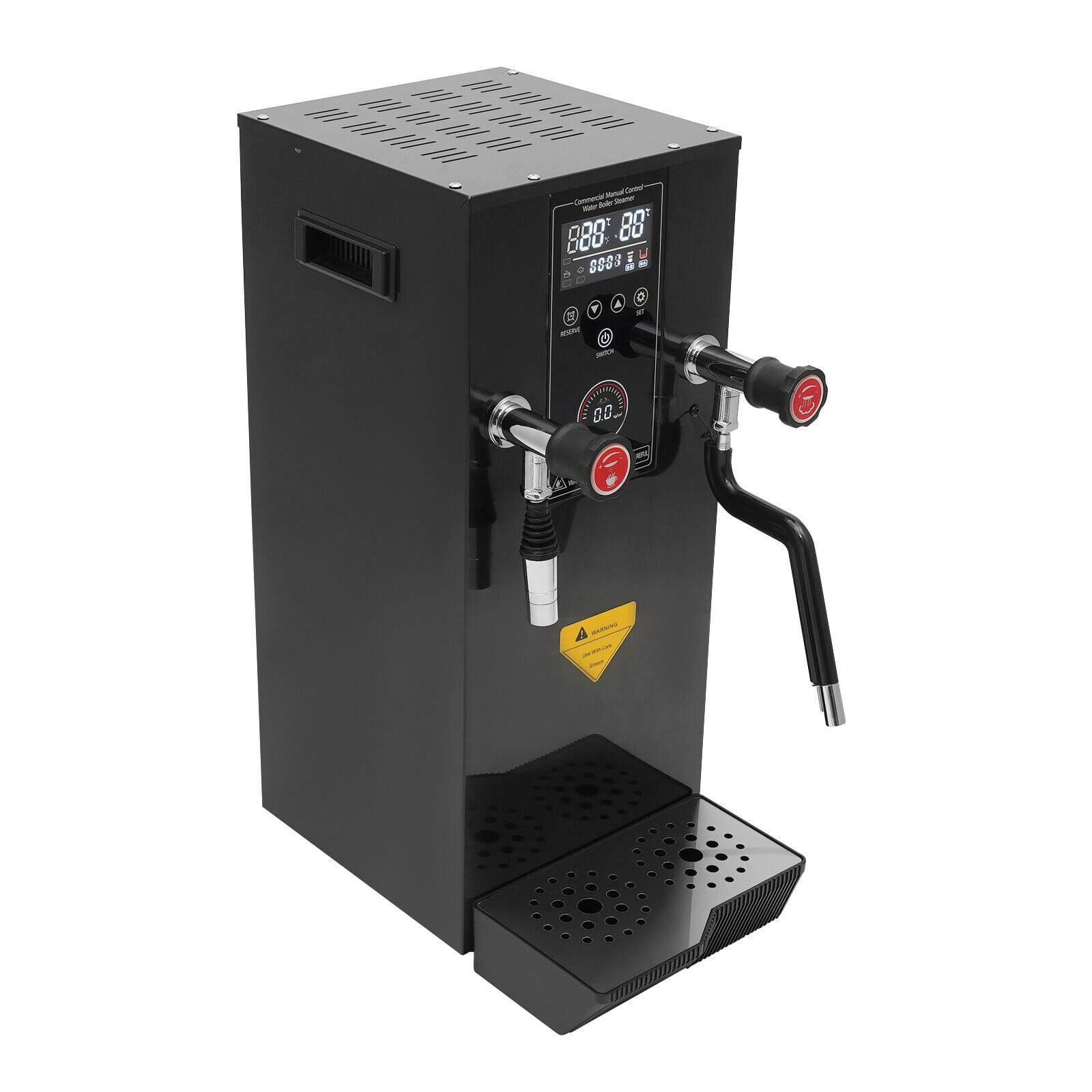 12L Hot Water Dispenser Fixed Time 304 Stainless Steel Hot Water Machine Black 10.23*11.02*25.2in