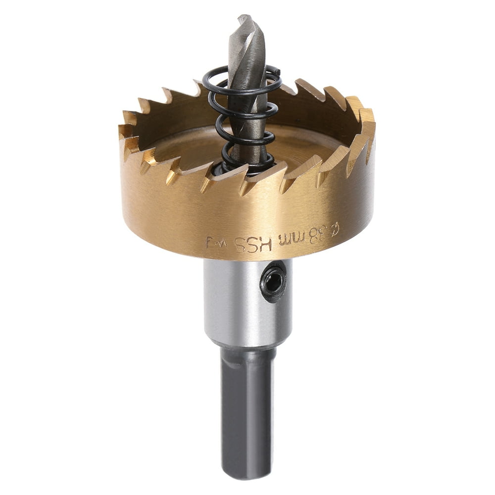 Uxcell 38mm HSS Hole Saw Drill Bit Titanium Plated for Stainless Steel