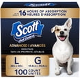thumbnail image 1 of Scott Pet Guard Advanced Dog Pads - Dog Training Pee Pads for Puppies, Medium & Large Dogs - Large - 22" x 22" - 100 Pack, 1 of 4