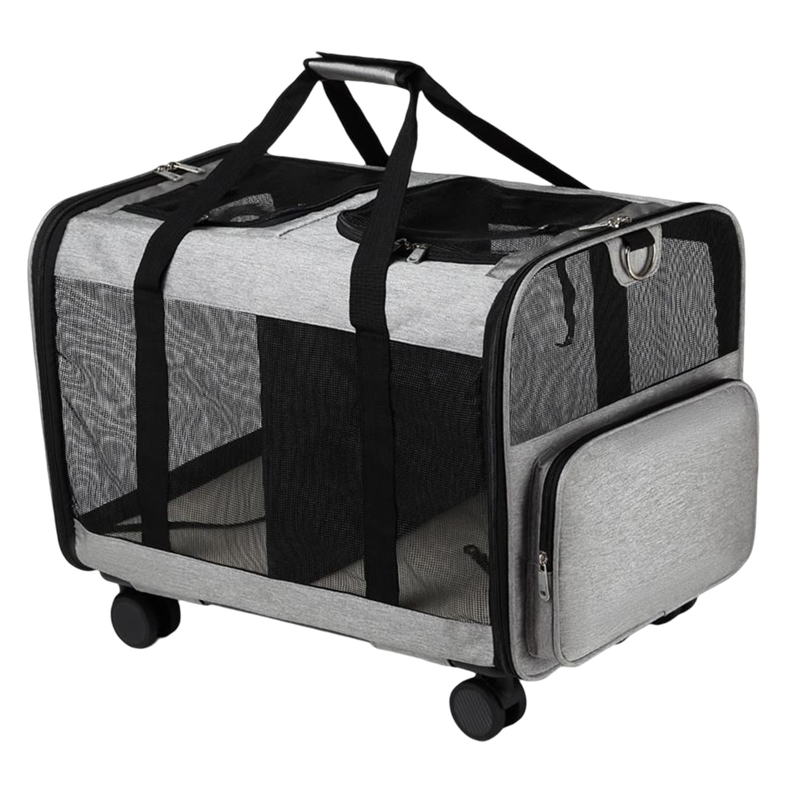 TISHITA Double Pet Carrier Breathable with Wheels Cat Rolling Carrier Portable Large for