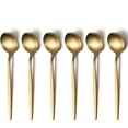 thumbnail image 1 of Cucharillas doradas de 6 piezas, cucharas pequeñas de acero inoxidable, cucharas de té para el hogar, la cocina o el restaurante, aptas para lavavajillas, 1 of 5