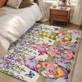 thumbnail image 4 of Blue Purple Gnomes Area Rugs 4'x6', Washable Small Throw Rugs for Office Bathroom, Spring Vintage Hydrangea Flower Leaf Indoor Outdoor Rug Non-Slip Low Pile Carpet Runner Reversible Floor Mats, 4 of 8