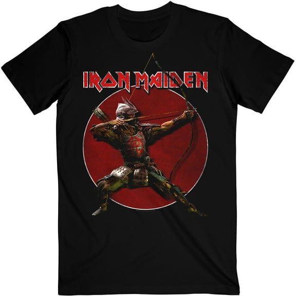 Men's Iron Maiden Senjutsu Eddie Archer Red Circle Slim Fit T-shirt Small Black