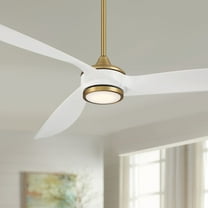 Casa Vieja 60" La Jolla Surf Modern Indoor Ceiling Fan 3 Blade LED Light Remote Control Soft Brass Finish Bedroom Living Room