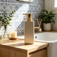 thumbnail image 6 of 300ml Shower Gel Dispenser Bottle, Wenini Plastic Hand Soap Dispenser Pump Refillable, Decorative Soap Dispenser for Bathroom Kitchen Countertop with Gold Rose Gold Gray, 6 of 6