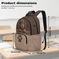thumbnail image 6 of SCRAWLGOD Dachshund Print Brown School Backpack with Adjustable Padded Strap, 17 Inch 600D Polyester Backpack, Lightweight Multi-Pocket Daypack, 6 of 6