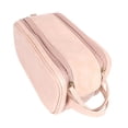thumbnail image 4 of Bolsa de maquillaje con bolsillos de malla con cremallera, bolsa de cosméticos de cuero PU para base de rubor Rosa Yuyangstore Bolsas de aseo, 4 of 8