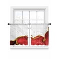 thumbnail image 2 of Red Gold Marble Sheer Curtains 45 Inches Long 2 Panels Abstract Wave Light Filtering Semi Sheer Window Curtains Drapes for Bedroom Living Room 52"x45", 2 of 7
