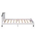 thumbnail image 5 of Churanty Wood Twin Bed Platform with House Shape Headboard Beds, Twin Size Panel Bed Frame for Kids Boys Girls Teens Bedroom,White + Gray, 5 of 11