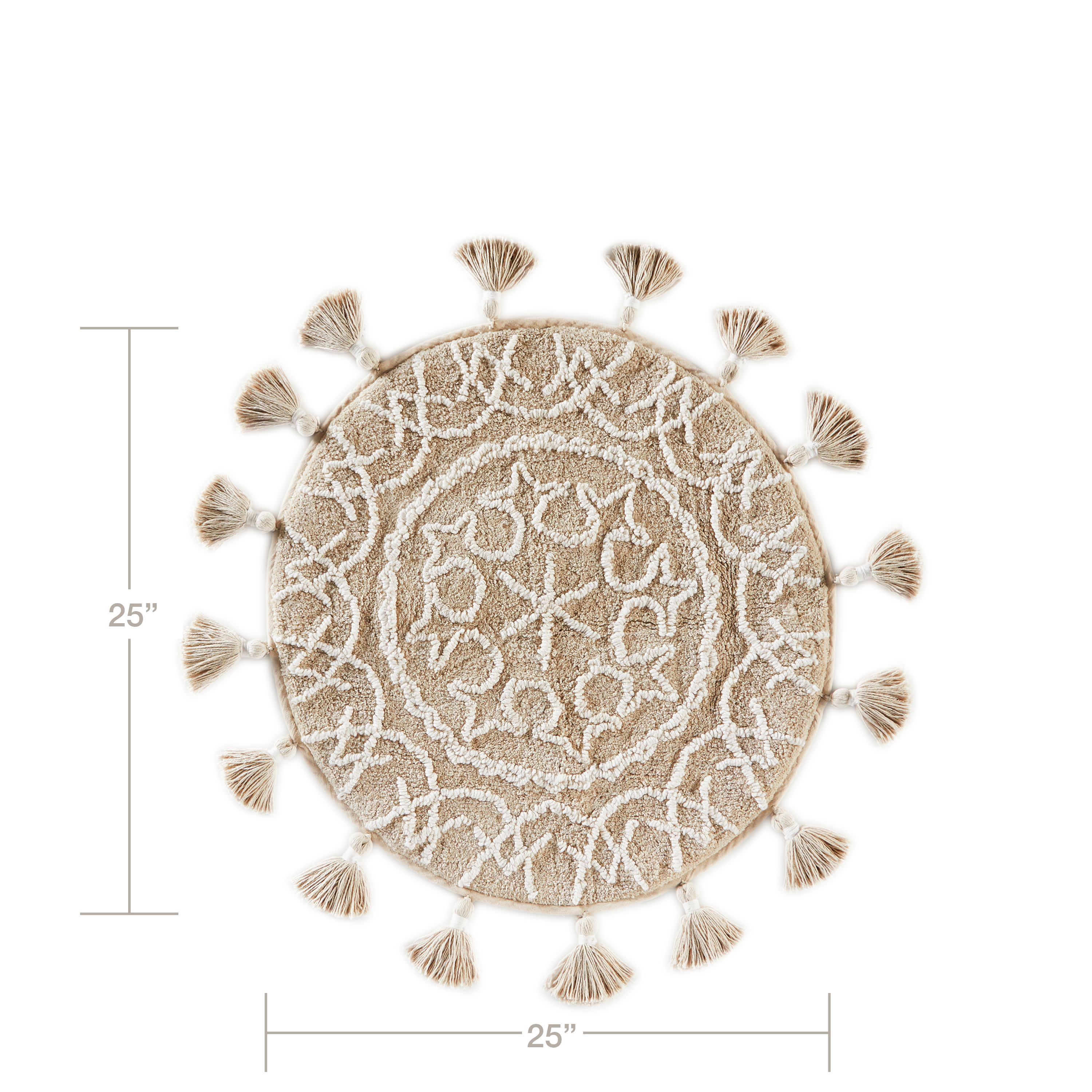 SKL Home Medallia Bath Rug, Natural, 25" x 25" Round, 100% Cotton