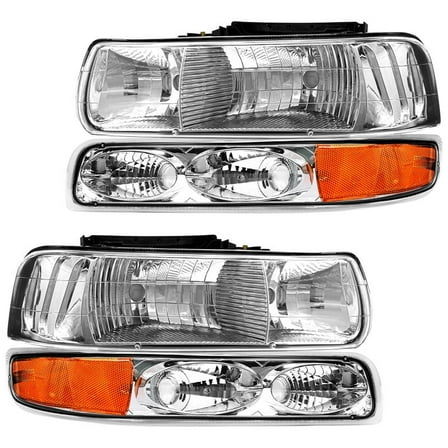 TopAutoGear for 1999 2000 2001 2002 Chevy Silverado 1500 2500 / 01-02 Chevy Silverado 1500HD 2500HD 3500 / 00-06 Tahoe / Suburban Headlights assembly