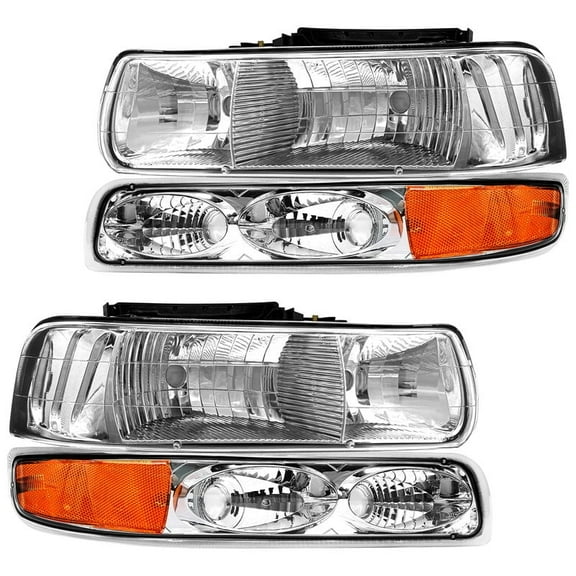 TopAutoGear for 1999 2000 2001 2002 Chevy Silverado 1500 2500 / 01-02 Chevy Silverado 1500HD 2500HD 3500 / 00-06 Tahoe / Suburban Headlights assembly