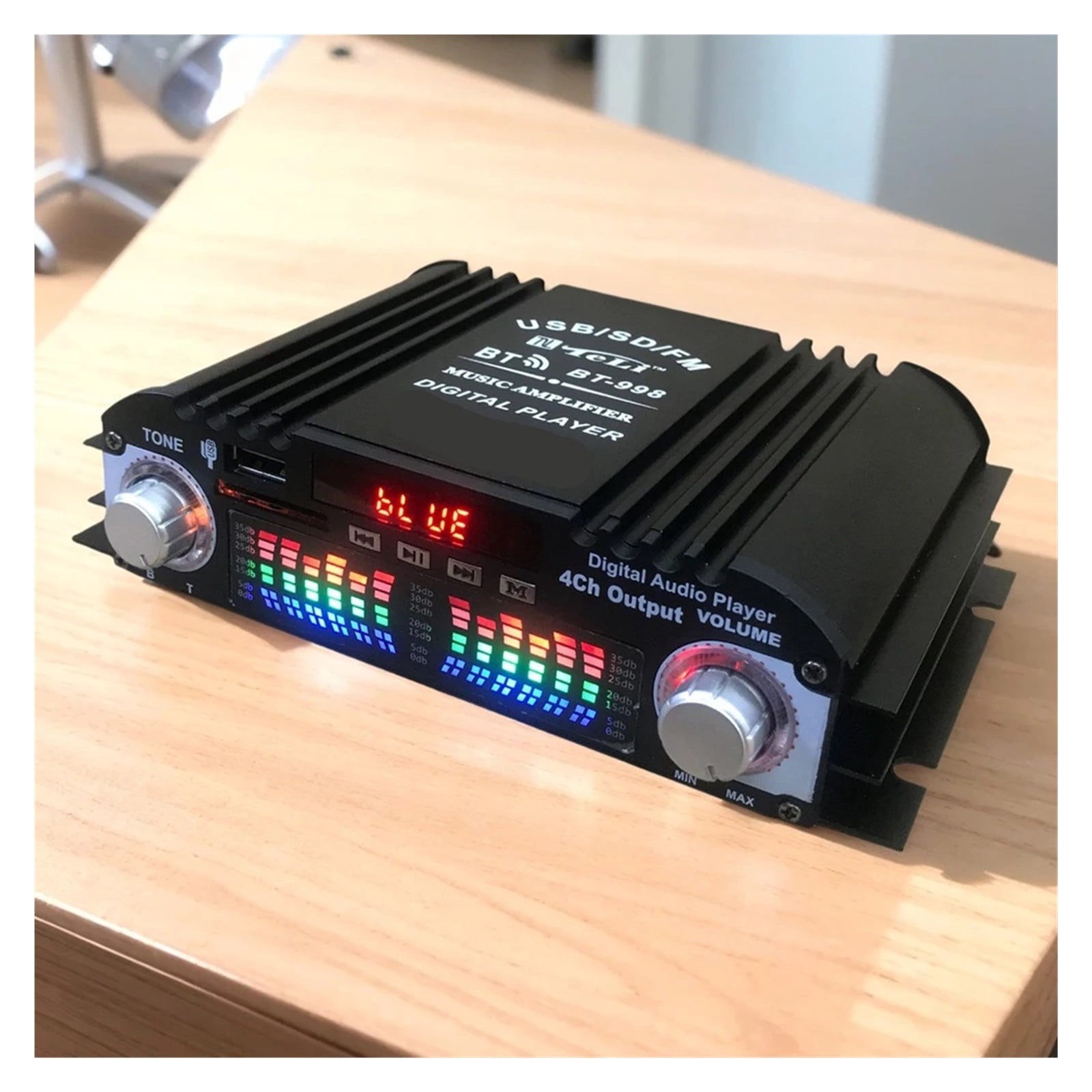 Sound Amplifier FM Radio USB Bluetooth-Compatible Digital HIFI Stereo Power Amplifier Remote Control ,Multi Modes