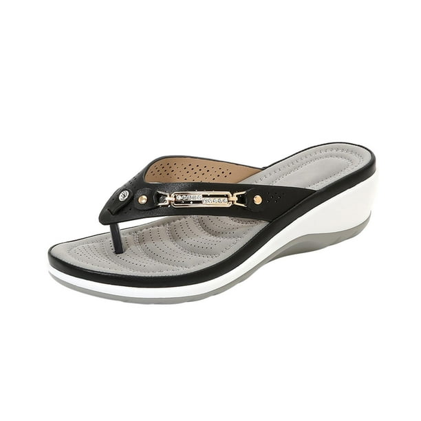 Amzcrzy Zapatos de mujer,Zapatos de mujer,Zapatillas de mujer, Sandalias con soporte de arco para mujer, sandalias casuales de moda, zapatos para exteriores, chanclas, cuñas de playa, zapatillas orto