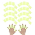 thumbnail image 1 of Uxcell 4 pares de guantes de natación de silicona tipo rana de medio dedo grandes verde amarillo, 1 of 7