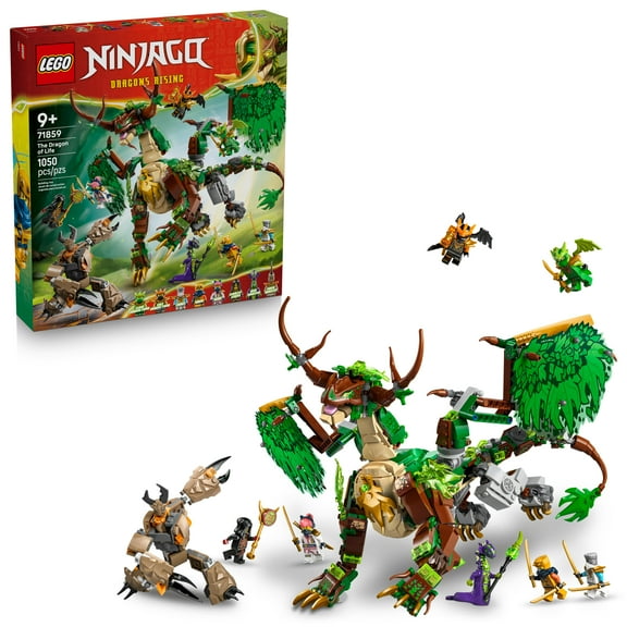 LEGO NINJAGO The Dragon of Life Building Toy for Boys & Girls - Poseable Dragon Toy Figure & Playset for Kids, Ages 9  - W/Mini Mech & 8 Minifigures for Pretend Play - Gift Idea for Birthdays - 71859