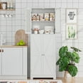 thumbnail image 5 of Homfa 67" Tall White Bathroom Storage Cabinet with Glass Doors, Farmhouse Freestanding Cupboard Storage Cabinet for Small Space, 5 of 9